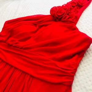 One-Shoulder Red Prom Dress